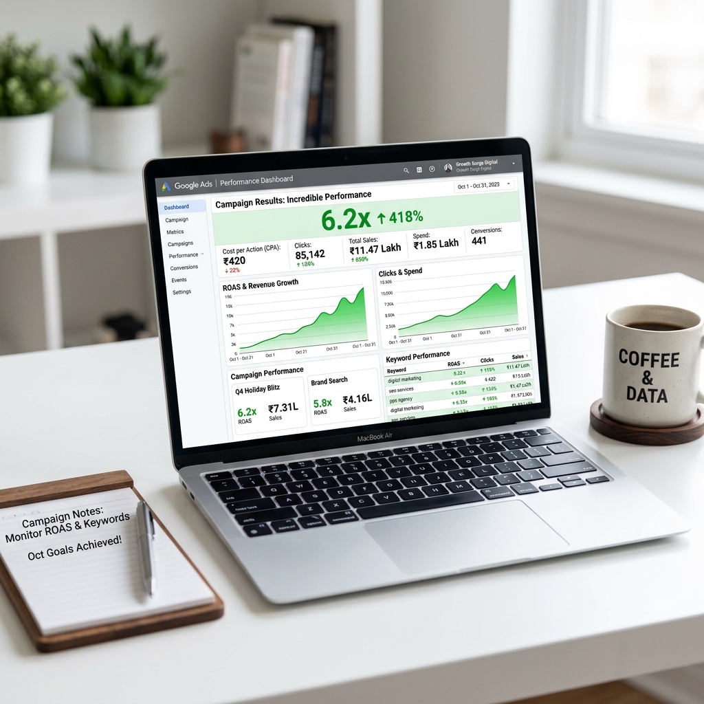 Google Ads campaign performance dashboard